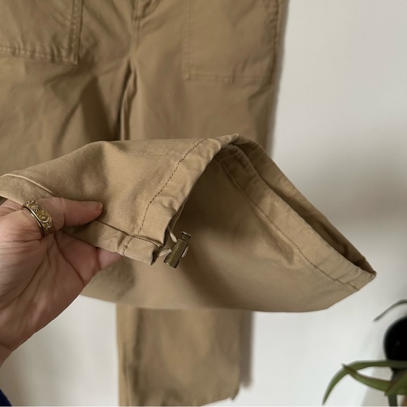 Banana Republic Authentic Chino Wide Leg Parachute Pants In Khaki Size 8 - Picture 4 of 8